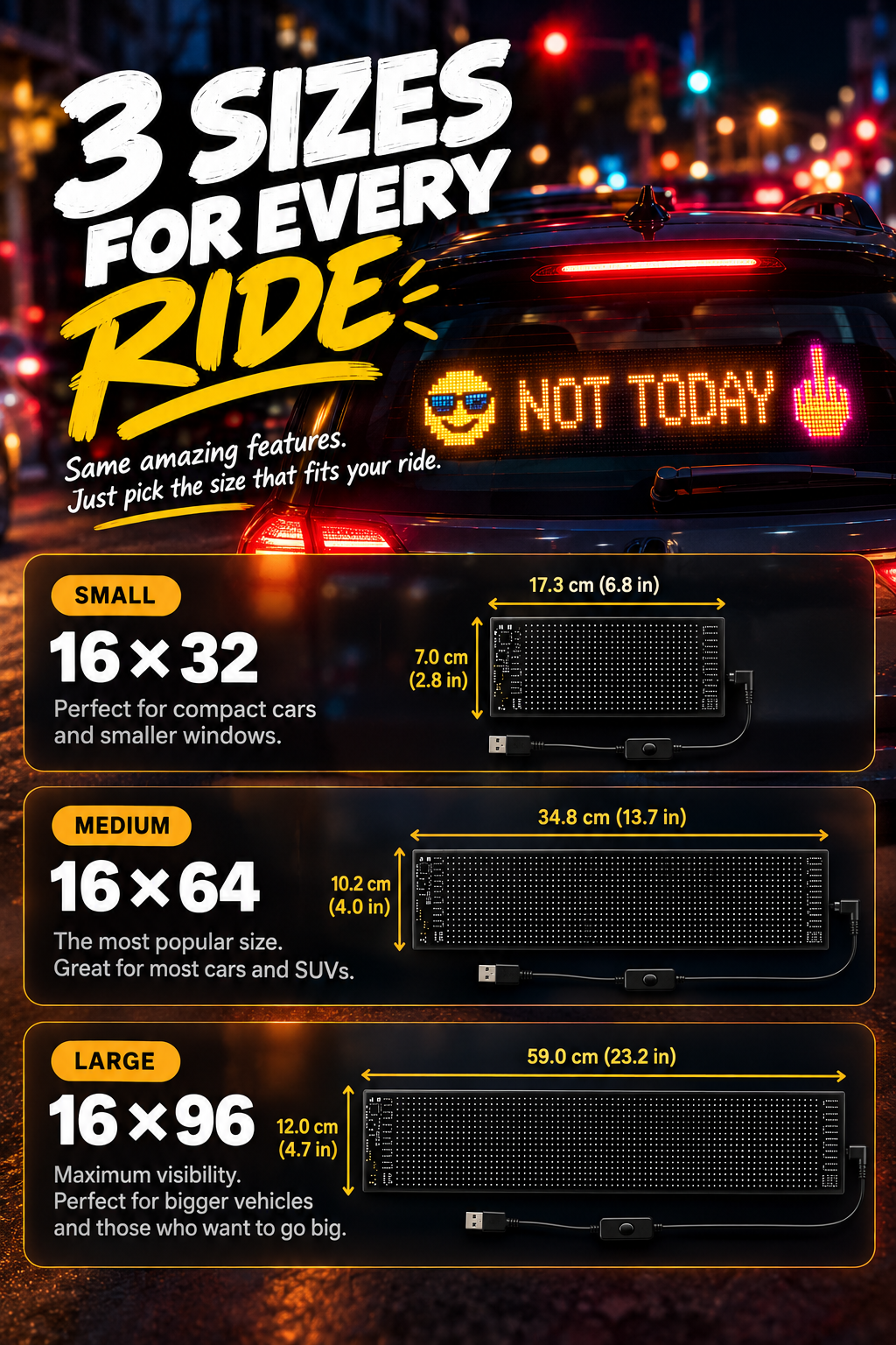 EmotiRide™ — Custom LED Car Sign